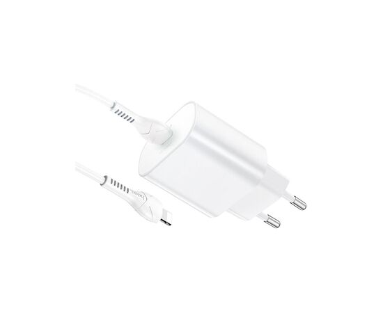 Зарядное устройство HOCO N22 Jetta USB-C PD25W + cable USB-C to Lightning White (6931474760074), изображение 5 Зарядное устройство HOCO N22 Jetta USB-C PD25W + cable USB-C to Lightning White (6931474760074), изображение 5