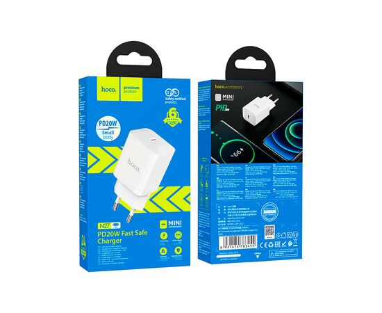 Зарядное устройство HOCO N27 Innovative USB-C PD20W White (6931474783455), изображение 4 Зарядное устройство HOCO N27 Innovative USB-C PD20W White (6931474783455), изображение 4