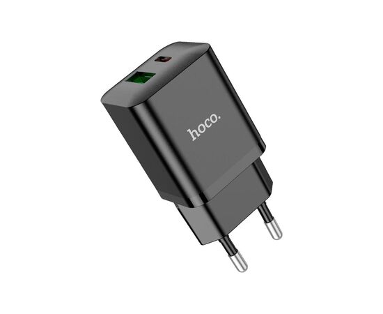 Зарядное устройство HOCO N28 Founder 1xUSB-C PD20W + 1xUSB QC3.0 Black (6931474783509), изображение 2 Зарядное устройство HOCO N28 Founder 1xUSB-C PD20W + 1xUSB QC3.0 Black (6931474783509), изображение 2