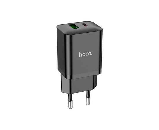 Зарядное устройство HOCO N28 Founder 1xUSB-C PD20W + 1xUSB QC3.0 Black (6931474783509), изображение 3 Зарядное устройство HOCO N28 Founder 1xUSB-C PD20W + 1xUSB QC3.0 Black (6931474783509), изображение 3