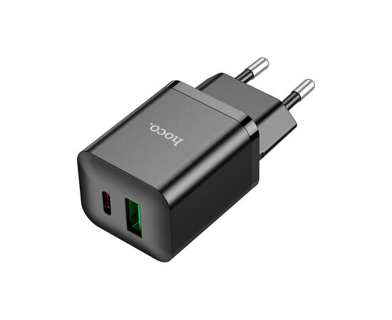 Зарядний пристрій HOCO N28 Founder 1xUSB-C PD20W + 1xUSB QC3.0 Black (6931474783509)