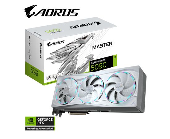Видеокарта GIGABYTE GeForce RTX5090 32GB MASTER ICE (GV-N5090AORUSM ICE-32GD), изображение 11 Видеокарта GIGABYTE GeForce RTX5090 32GB MASTER ICE (GV-N5090AORUSM ICE-32GD), изображение 11