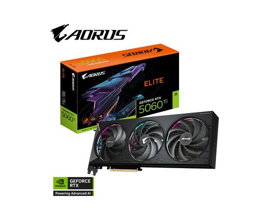 Видеокарта GIGABYTE GeForce RTX5060Ti 16Gb AORUS ELITE (GV-N506TAORUS E-16GD), изображение 11 Видеокарта GIGABYTE GeForce RTX5060Ti 16Gb AORUS ELITE (GV-N506TAORUS E-16GD), изображение 11