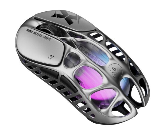 Мишка GravaStar Mercury X Wireless/Bluetooth/USB Grey (GSX_GRY), зображення 2 Мишка GravaStar Mercury X Wireless/Bluetooth/USB Grey (GSX_GRY), зображення 2