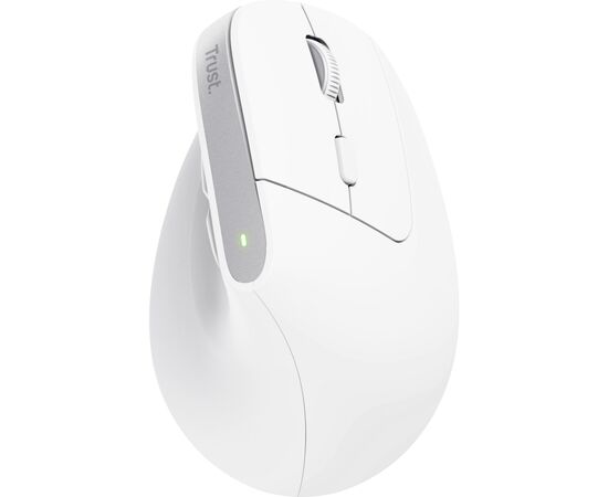 Мишка Trust Bayo+ Ergonomic Wireless/Bluetooth White (25399), зображення 2 Мишка Trust Bayo+ Ergonomic Wireless/Bluetooth White (25399), зображення 2