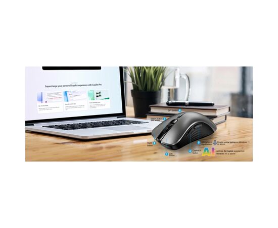 Мышка Genius Ergo 8100S AI Silent Wireless Grey (31030040404), изображение 7 Мышка Genius Ergo 8100S AI Silent Wireless Grey (31030040404), изображение 7