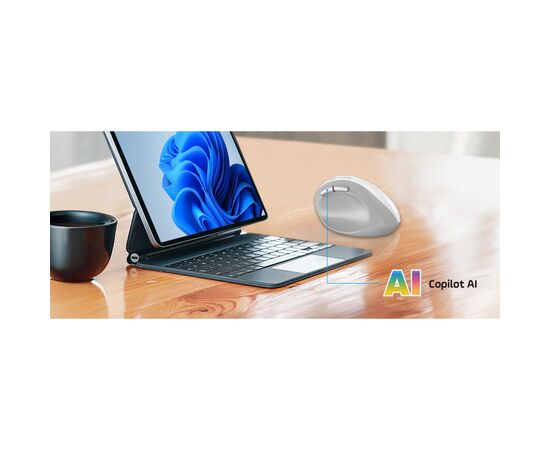 Мышка Genius Ergo 8350S AI Silent Wireless White/Grey (31030041401), изображение 5 Мышка Genius Ergo 8350S AI Silent Wireless White/Grey (31030041401), изображение 5