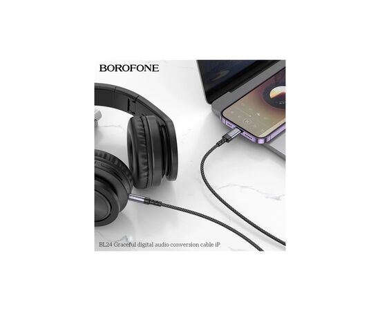 Кабель мультимедійний Lightning to 3.5mm M 1.0m grey BOROFONE (6941991118975), зображення 8 Кабель мультимедійний Lightning to 3.5mm M 1.0m grey BOROFONE (6941991118975), зображення 8