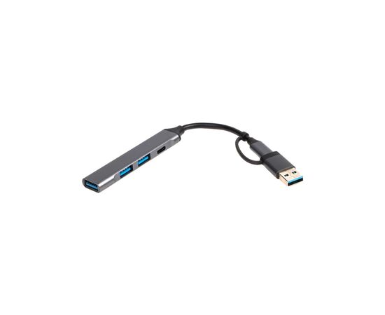 Концентратор Dynamode USB Type-C + USB-A to 1хUSB-C 3.0 1хUSB-A 3.0 2xUSB-A 2.0 dark grey (DM-UH-314AC), зображення 2 Концентратор Dynamode USB Type-C + USB-A to 1хUSB-C 3.0 1хUSB-A 3.0 2xUSB-A 2.0 dark grey (DM-UH-314AC), зображення 2