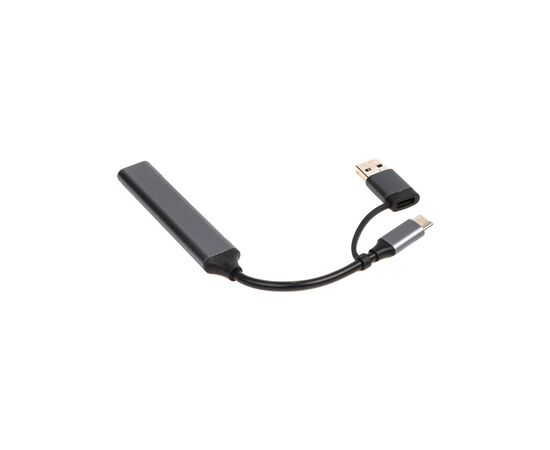 Концентратор Dynamode USB Type-C + USB-A to 1хUSB-C 3.0 1хUSB-A 3.0 2xUSB-A 2.0 dark grey (DM-UH-314AC), зображення 4 Концентратор Dynamode USB Type-C + USB-A to 1хUSB-C 3.0 1хUSB-A 3.0 2xUSB-A 2.0 dark grey (DM-UH-314AC), зображення 4