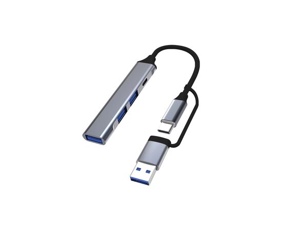 Концентратор Dynamode USB Type-C + USB-A to 1хUSB-C 3.0 1хUSB-A 3.0 2xUSB-A 2.0 dark grey (DM-UH-314AC)