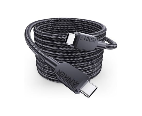 Дата кабель USB-C to USB-C 0.9m 240W nylon 310 black Anker (A81D5H11)