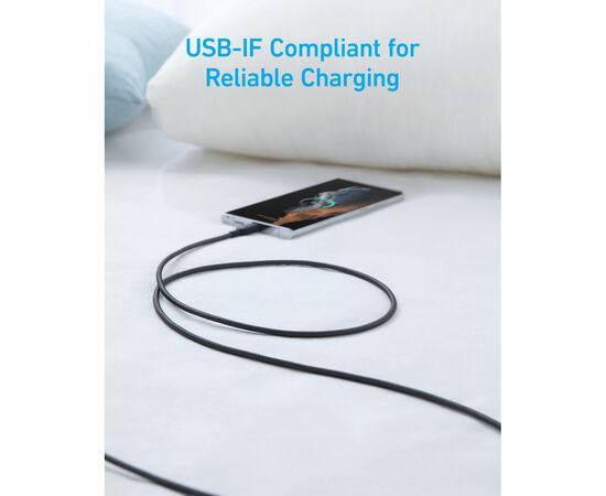 Дата кабель USB 2.0 AM to USB-C 1.8m nylon 322 black Anker (A81H6G11), изображение 3 Дата кабель USB 2.0 AM to USB-C 1.8m nylon 322 black Anker (A81H6G11), изображение 3