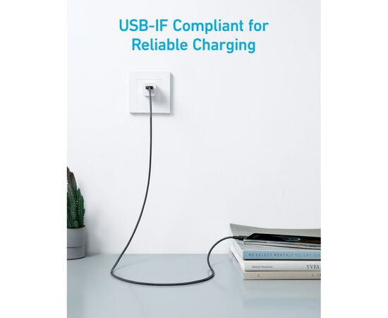 Дата кабель USB 2.0 AM to USB-C 1.8m nylon 322 black Anker (A81H6G11), изображение 4 Дата кабель USB 2.0 AM to USB-C 1.8m nylon 322 black Anker (A81H6G11), изображение 4