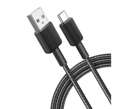 Дата кабель USB 2.0 AM to USB-C 1.8m nylon 322 black Anker (A81H6G11), изображение 5 Дата кабель USB 2.0 AM to USB-C 1.8m nylon 322 black Anker (A81H6G11), изображение 5