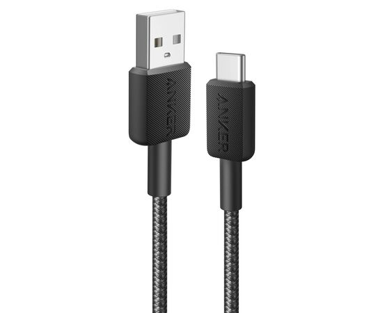 Дата кабель USB 2.0 AM to USB-C 1.8m nylon 322 black Anker (A81H6G11)