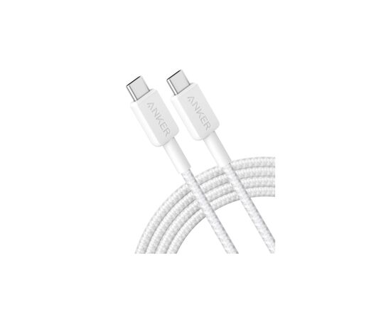 Дата кабель USB-C to USB-C 0.9m nylon 322 white Anker (A81F5H21/A81F5G21), изображение 2 Дата кабель USB-C to USB-C 0.9m nylon 322 white Anker (A81F5H21/A81F5G21), изображение 2
