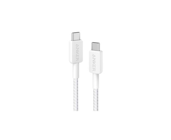 Дата кабель USB-C to USB-C 0.9m nylon 322 white Anker (A81F5H21/A81F5G21)
