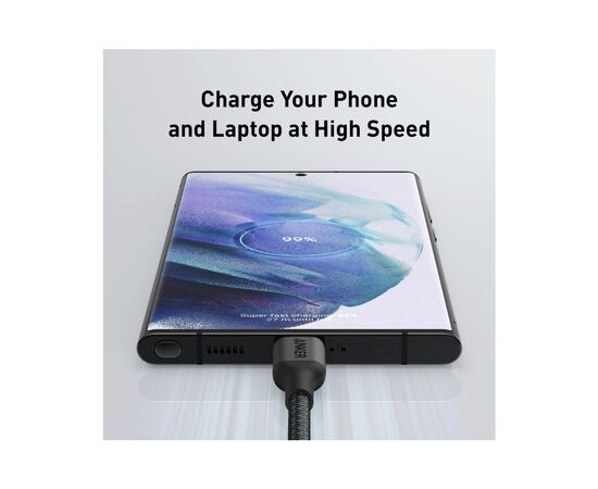 Дата кабель USB-C to USB-C 0.9m 140W bio-nylon 544 black Anker (A80F5H11), изображение 8 Дата кабель USB-C to USB-C 0.9m 140W bio-nylon 544 black Anker (A80F5H11), изображение 8