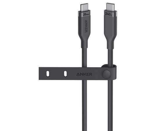 Дата кабель USB-C to USB-C 0.9m 240W 20Gbps 4K Video bio-nylon black Anker (A80N1H11)