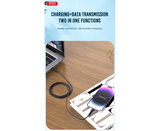 Дата кабель USB 2.0 AM to Lightning 1.0m Rock XO (NB230_L_White), изображение 3 Дата кабель USB 2.0 AM to Lightning 1.0m Rock XO (NB230_L_White), изображение 3