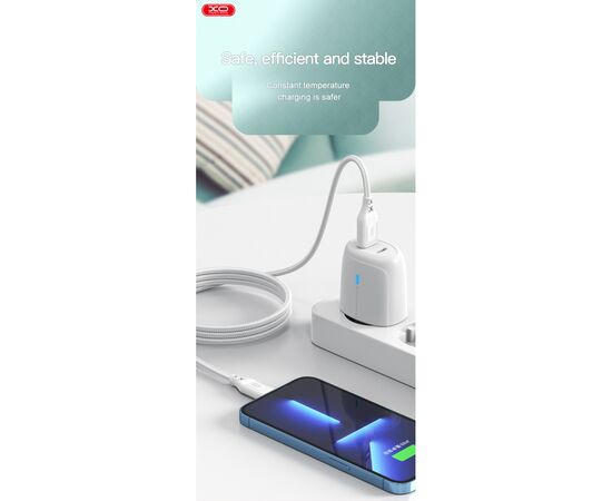 Дата кабель USB-C to USB-C 1.0m 60W braided XO (NBQ236B_White), изображение 2 Дата кабель USB-C to USB-C 1.0m 60W braided XO (NBQ236B_White), изображение 2