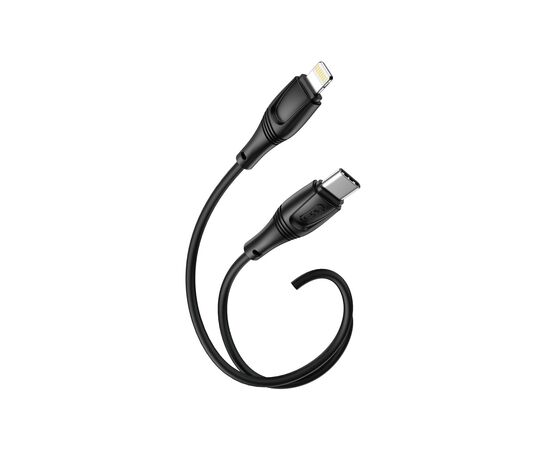 Дата кабель USB-C to Lightning 1.0m 27W High Elastic Zeus XO (NBQ239A_Black), изображение 4 Дата кабель USB-C to Lightning 1.0m 27W High Elastic Zeus XO (NBQ239A_Black), изображение 4