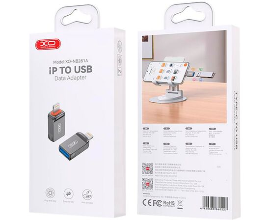 Переходник OTG USB to Lightning XO (NB281A-IA.tranish), изображение 4 Переходник OTG USB to Lightning XO (NB281A-IA.tranish), изображение 4