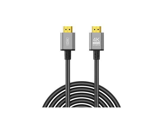 Кабель мультимедийный HDMI M to HDMI M 5.0m V2.0 black XO (GB017B-HDMI.tranish), изображение 2 Кабель мультимедийный HDMI M to HDMI M 5.0m V2.0 black XO (GB017B-HDMI.tranish), изображение 2