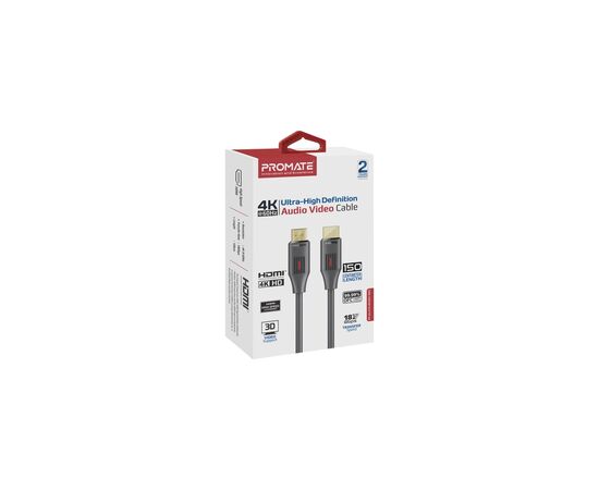 Кабель мультимедийный HDMI M to HDMI M 1.5m V2.0 black Promate (prolink4k60-150), изображение 2 Кабель мультимедийный HDMI M to HDMI M 1.5m V2.0 black Promate (prolink4k60-150), изображение 2