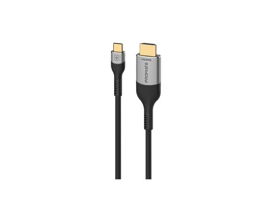 Кабель мультимедийный USB-C to HDMI M 1.8m grey Promate (mediacord-8k.grey)