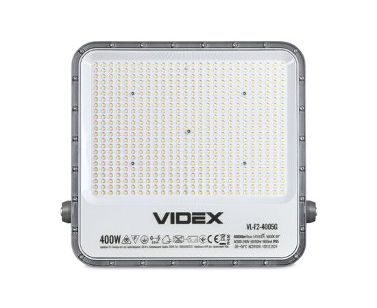 Прожектор Videx LED  PREMIUM F2 400W 5000K 220V (VL-F2-4005G), изображение 2 Прожектор Videx LED  PREMIUM F2 400W 5000K 220V (VL-F2-4005G), изображение 2