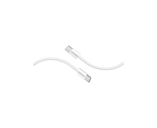 Дата кабель USB-C to USB-C 2.0m 60W PD EcoLine-CC200 white Promate (ecoline-cc200.white)