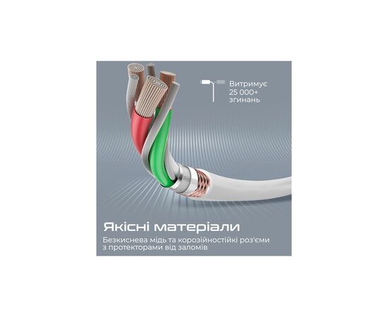 Дата кабель USB-C to Lightning 1.2m 20W PD MFi POWERLINE-CI120 black Promate (powerline-ci120.white), изображение 4 Дата кабель USB-C to Lightning 1.2m 20W PD MFi POWERLINE-CI120 black Promate (powerline-ci120.white), изображение 4