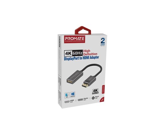 Переходник DisplayPort to HDMI Promate (medialink-dp.black), изображение 2 Переходник DisplayPort to HDMI Promate (medialink-dp.black), изображение 2