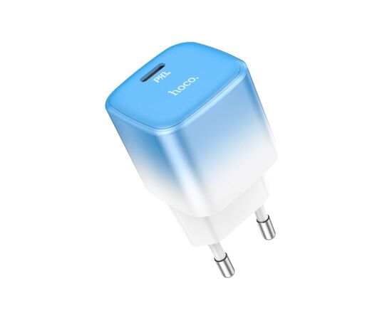 Зарядное устройство HOCO C101A USB-C PD20W + cable USB-C to Lightning Ice Blue (6931474769381), изображение 10 Зарядное устройство HOCO C101A USB-C PD20W + cable USB-C to Lightning Ice Blue (6931474769381), изображение 10