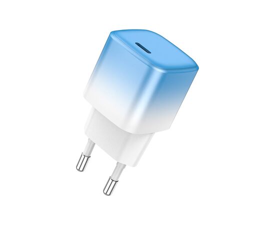 Зарядное устройство HOCO C101A USB-C PD20W + cable USB-C to Lightning Ice Blue (6931474769381), изображение 9 Зарядное устройство HOCO C101A USB-C PD20W + cable USB-C to Lightning Ice Blue (6931474769381), изображение 9