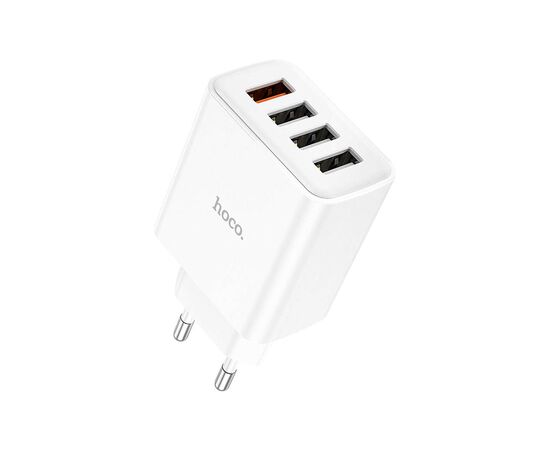 Зарядное устройство HOCO C102A Fuerza 1xUSB QC3.0 + 3-port USB 18W White (6931474777713), изображение 2 Зарядное устройство HOCO C102A Fuerza 1xUSB QC3.0 + 3-port USB 18W White (6931474777713), изображение 2