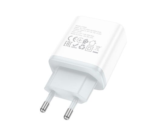 Зарядное устройство HOCO C104A Stage USB-C PD20W White (6931474782892), изображение 5 Зарядное устройство HOCO C104A Stage USB-C PD20W White (6931474782892), изображение 5