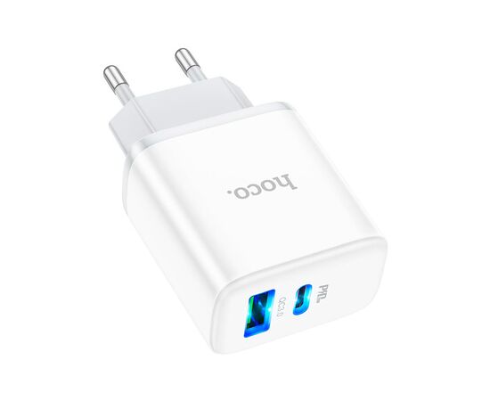 Зарядное устройство HOCO C105A Stage 1xUSB-C PD20W + 1xUSB QC3.0 White (6931474782946), изображение 3 Зарядное устройство HOCO C105A Stage 1xUSB-C PD20W + 1xUSB QC3.0 White (6931474782946), изображение 3