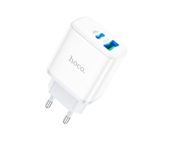 Зарядное устройство HOCO C105A Stage 1xUSB-C PD20W + 1xUSB QC3.0 White (6931474782946)