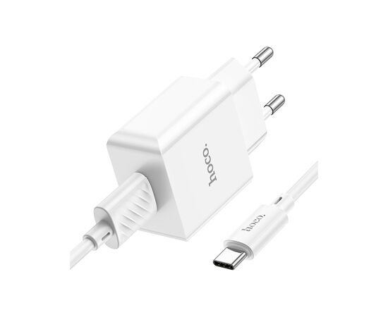 Зарядное устройство HOCO C106A Leisure USB + cable USB to USB-C 10.5W White (6931474783912), изображение 4 Зарядное устройство HOCO C106A Leisure USB + cable USB to USB-C 10.5W White (6931474783912), изображение 4
