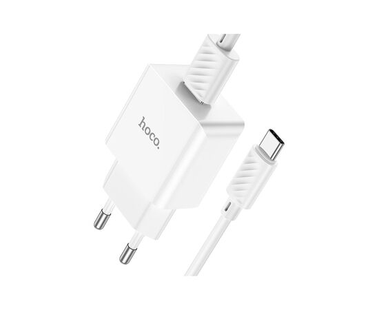 Зарядное устройство HOCO C106A Leisure USB + cable USB to USB-C 10.5W White (6931474783912), изображение 5 Зарядное устройство HOCO C106A Leisure USB + cable USB to USB-C 10.5W White (6931474783912), изображение 5