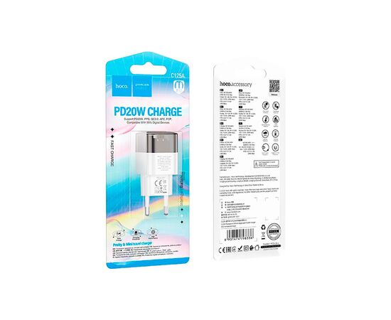 Зарядное устройство HOCO C125A Transparent USB-C PD20W Transparent Black (6931474798336), изображение 4 Зарядное устройство HOCO C125A Transparent USB-C PD20W Transparent Black (6931474798336), изображение 4