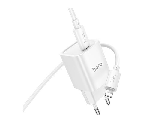 Зарядное устройство HOCO C148A Charm USB-C PD30W + cable USB-C to Lightning White (6942007630313), изображение 4