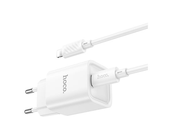 Зарядное устройство HOCO C148A Charm USB-C PD30W + cable USB-C to Lightning White (6942007630313), изображение 5