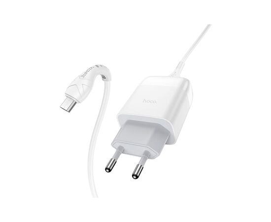 Зарядное устройство HOCO C72Q Glorious USB QC3.0 + cable USB to Micro 5P 18W White (6931474732538), изображение 3 Зарядное устройство HOCO C72Q Glorious USB QC3.0 + cable USB to Micro 5P 18W White (6931474732538), изображение 3
