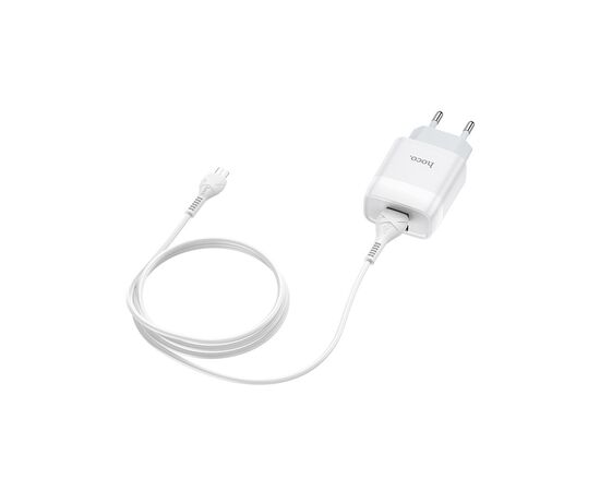 Зарядное устройство HOCO C73A Glorious 2xUSB + cable Micro 5P 12W White (6931474713063), изображение 5 Зарядное устройство HOCO C73A Glorious 2xUSB + cable Micro 5P 12W White (6931474713063), изображение 5
