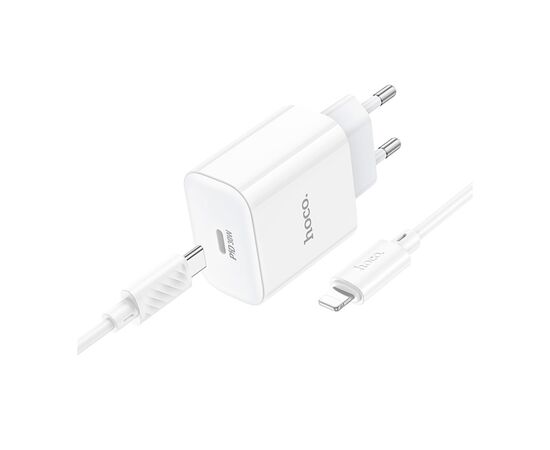 Зарядное устройство HOCO C76A Pro Majestic USB-C PD30W + cable USB-C to Lightning White (6942007616317), изображение 3 Зарядное устройство HOCO C76A Pro Majestic USB-C PD30W + cable USB-C to Lightning White (6942007616317), изображение 3