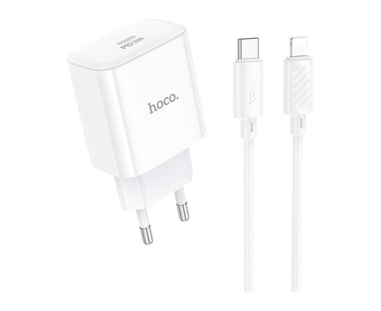 Зарядное устройство HOCO C76A Pro Majestic USB-C PD30W + cable USB-C to Lightning White (6942007616317)